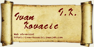 Ivan Kovačić vizit kartica